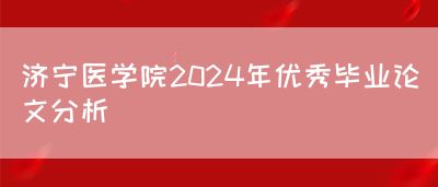 济宁医学院2024年优秀毕业论文分析(图1)