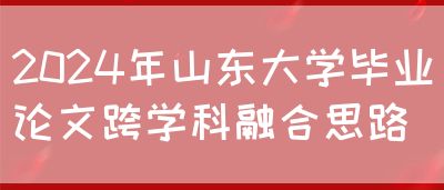 2024年山东大学毕业论文跨学科融合思路