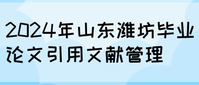 2024年山东潍坊毕业论文引用文献管理(图1)