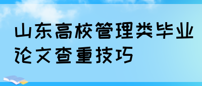 山东高校管理类毕业论文查重技巧(图1)